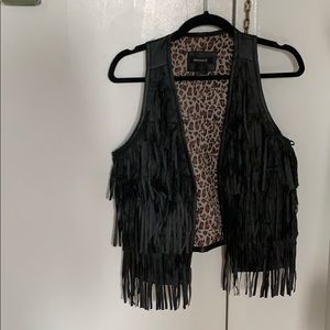 Black fringe vest